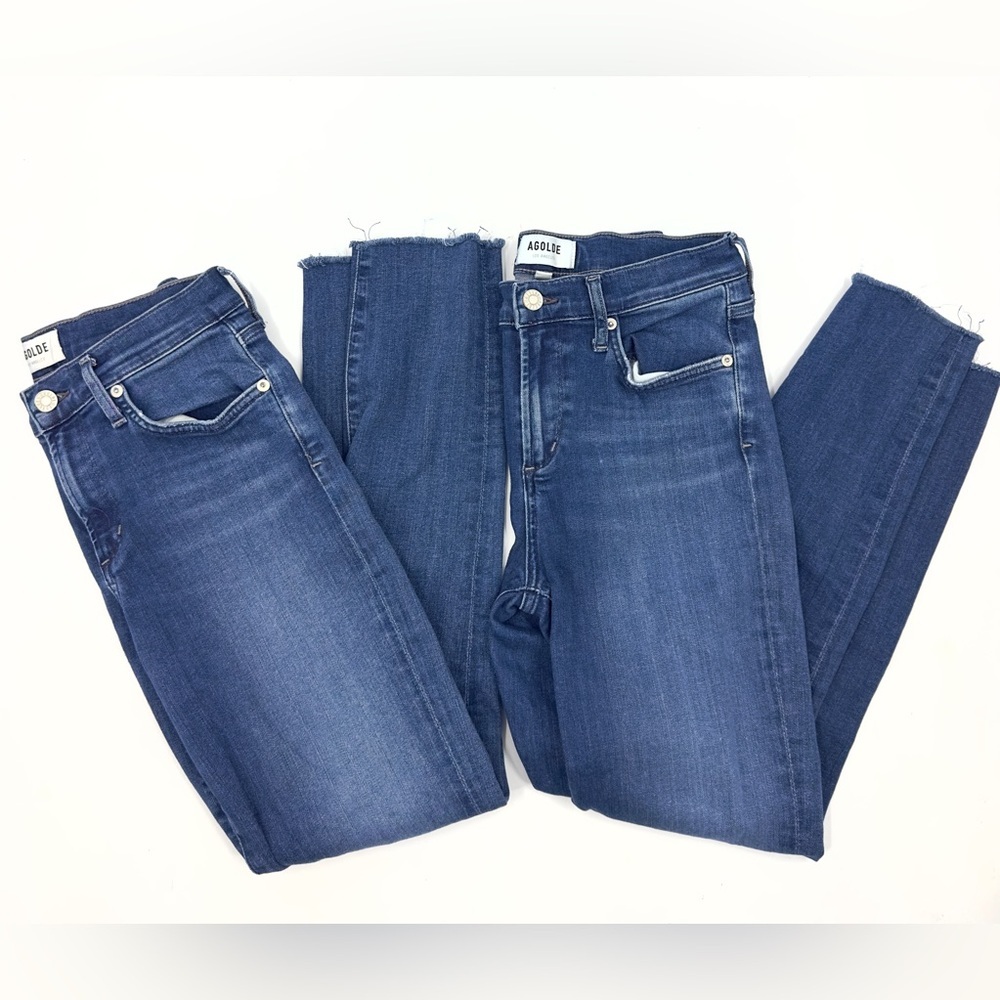 Agolde Jeans LOT Womens 26 Sophie High Rise Raw Hem Stretch Capsule Classic Luxe